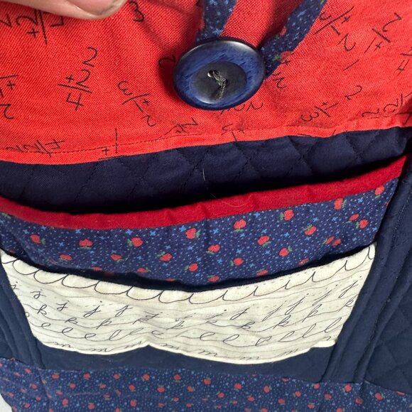 Handcrafted Quilted Tote Bag With Math & Script Patterns - Picture 6 of 7